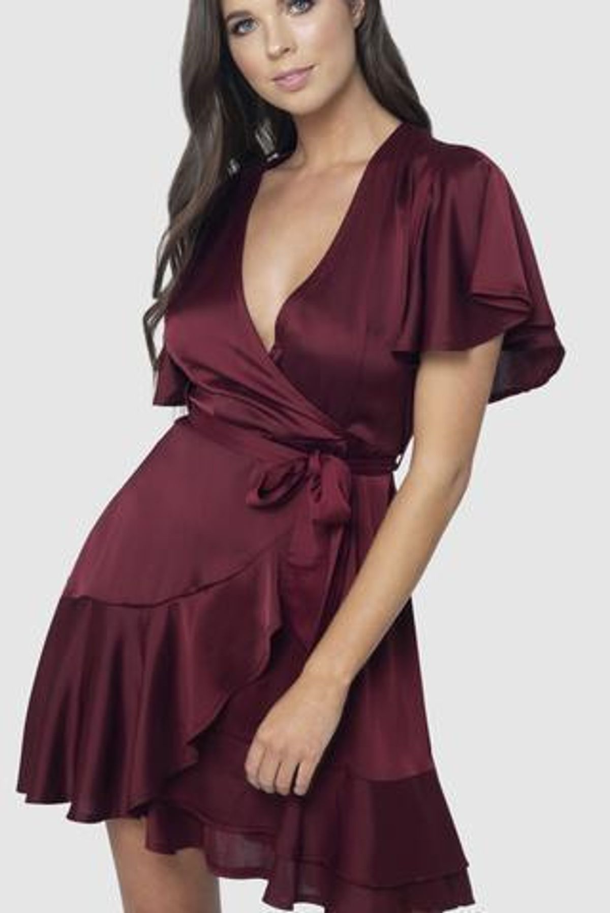 Pilgrim Stormi Mini Dress Burgundy - Image 1