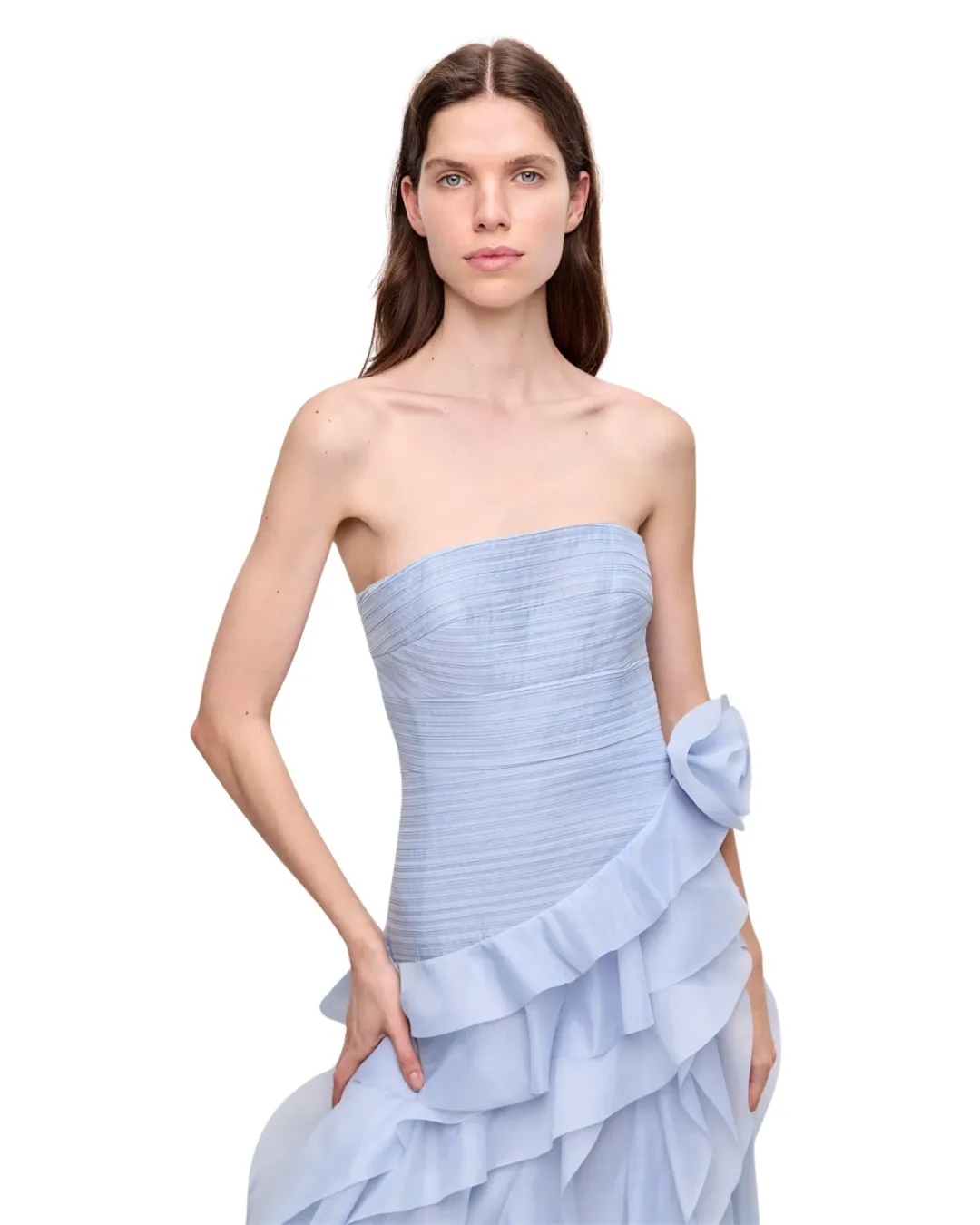 Aje Canyon Gown Cloud Blue Size 10 for rent on The Volte - main image