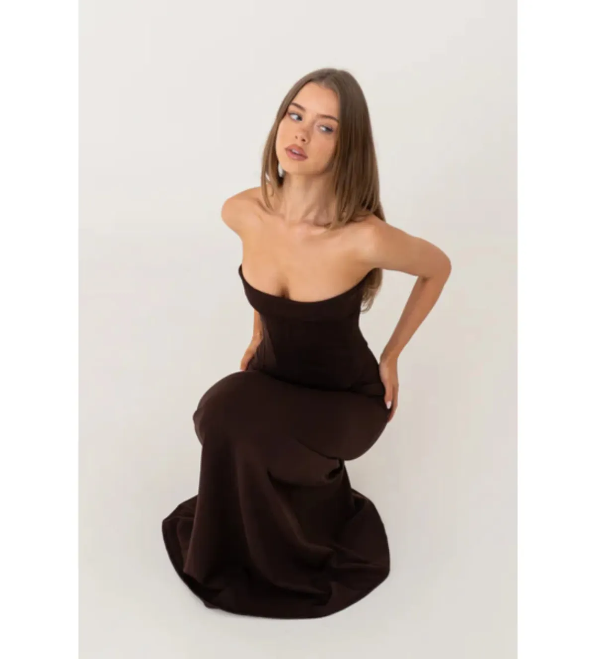 Hntr The Label Louie Gown in Brown Size S/AU8 - Image 2
