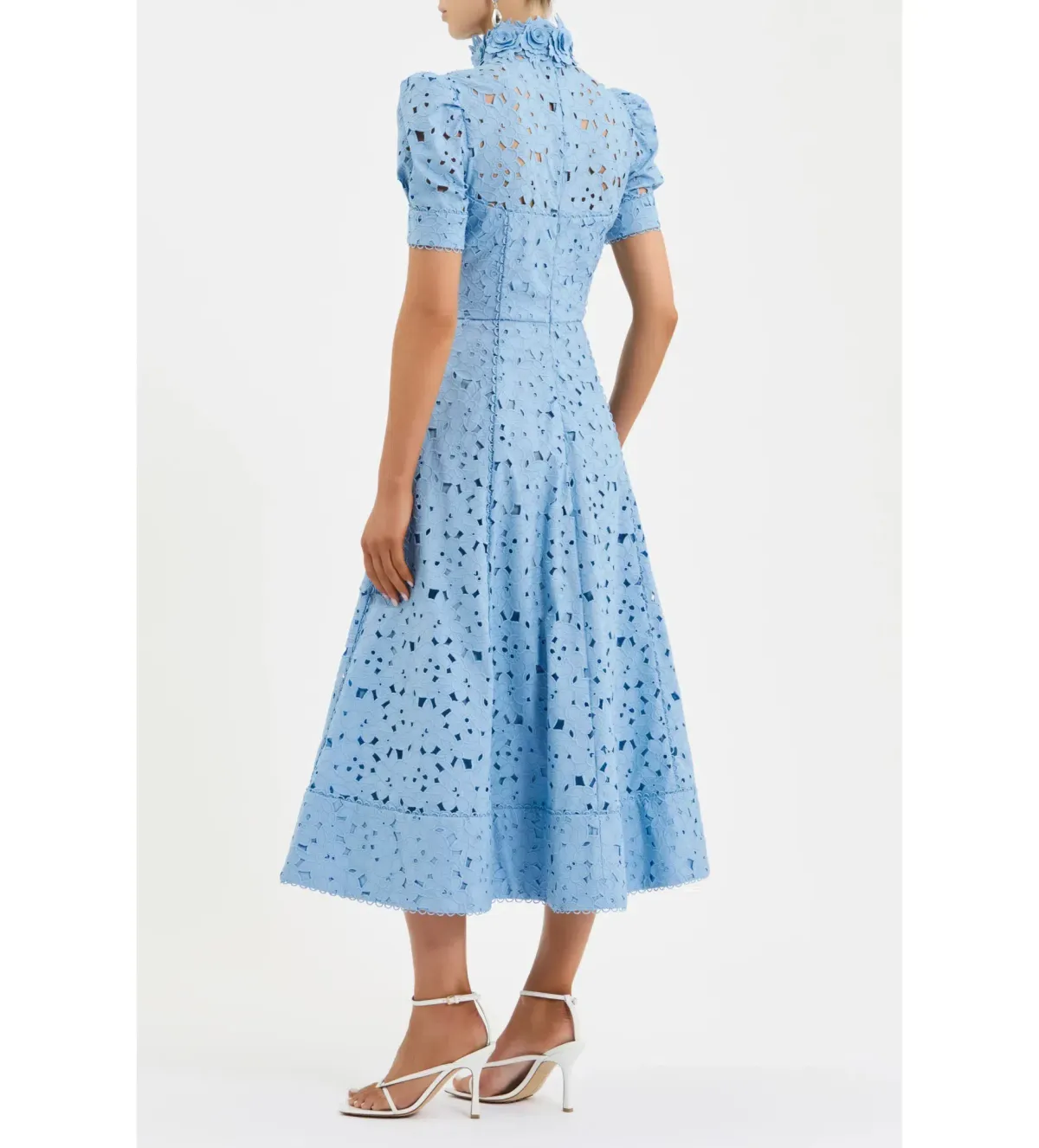 Rebecca Vallance Kitsu Short Sleeve Midi Dress Bluelight Size AU 10 - Image 3