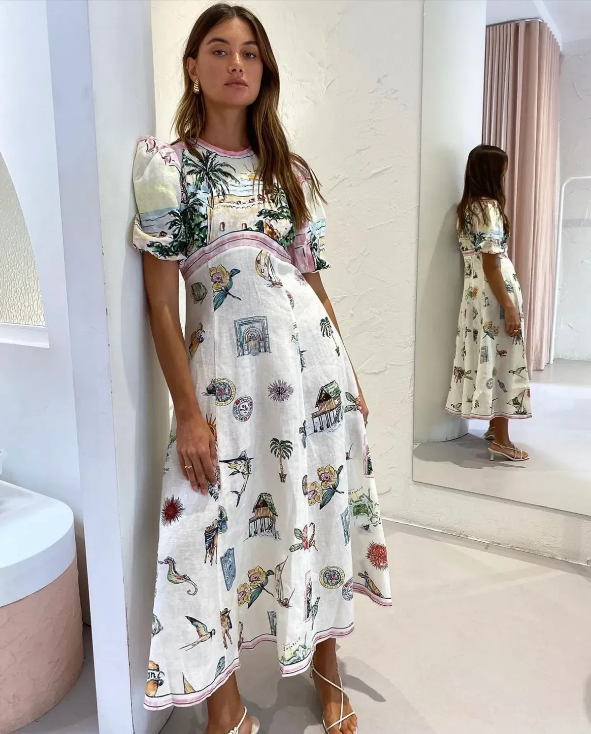 Alemais Sunset Midi Dress Size AU 16 - Image 3