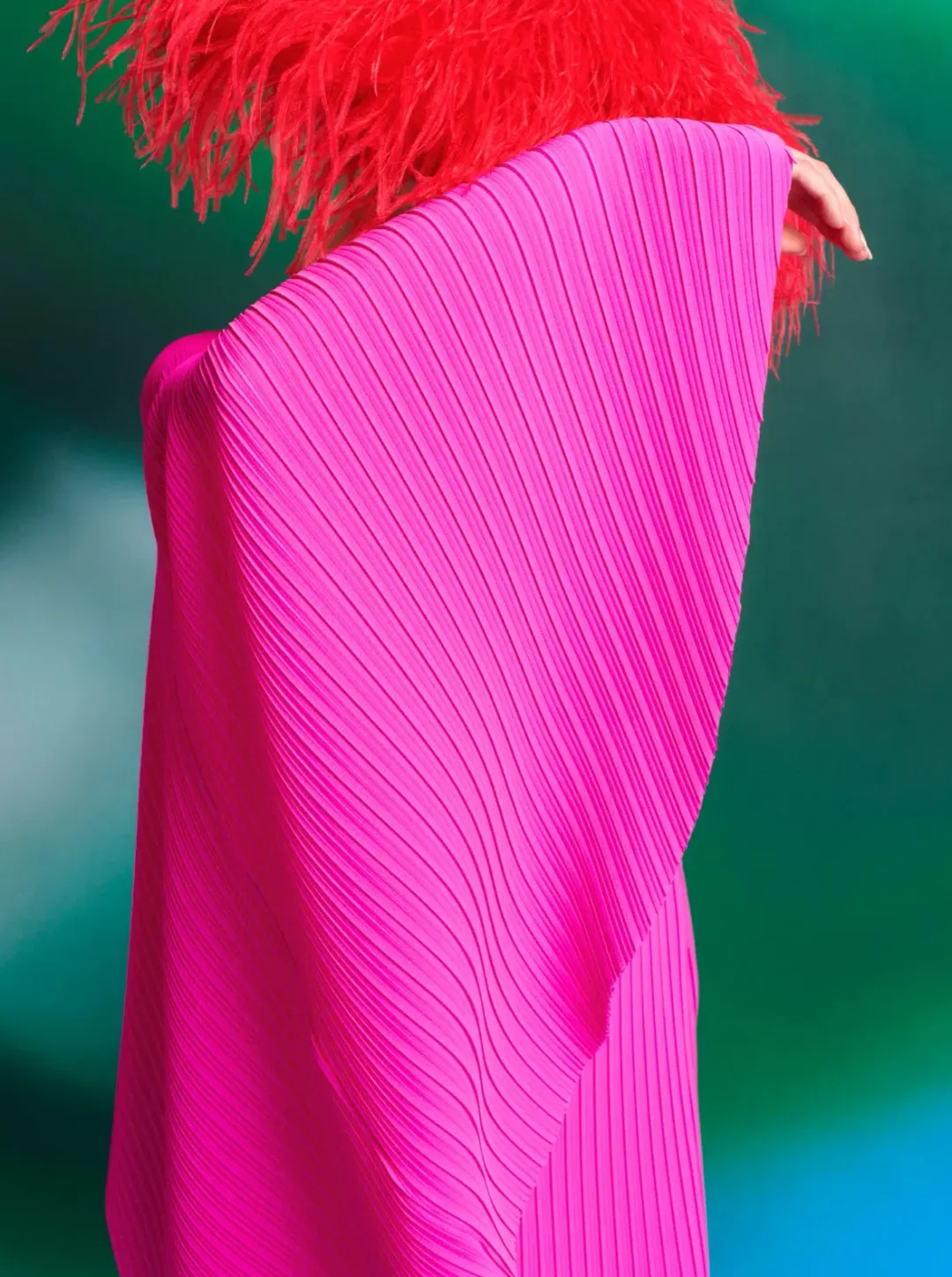 Solace London Lenna one sleeve draped plisse-chiffon midi dress pink, size 12 for rent on The Volte - main image