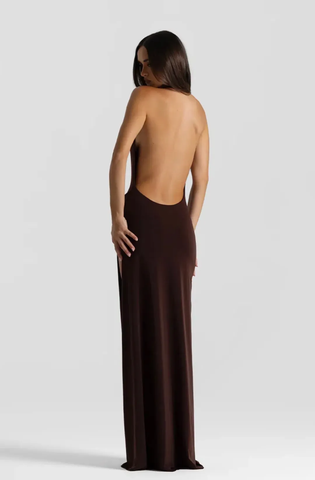 Natalie Rolt Winona Gown Espresso for rent on The Volte - main image
