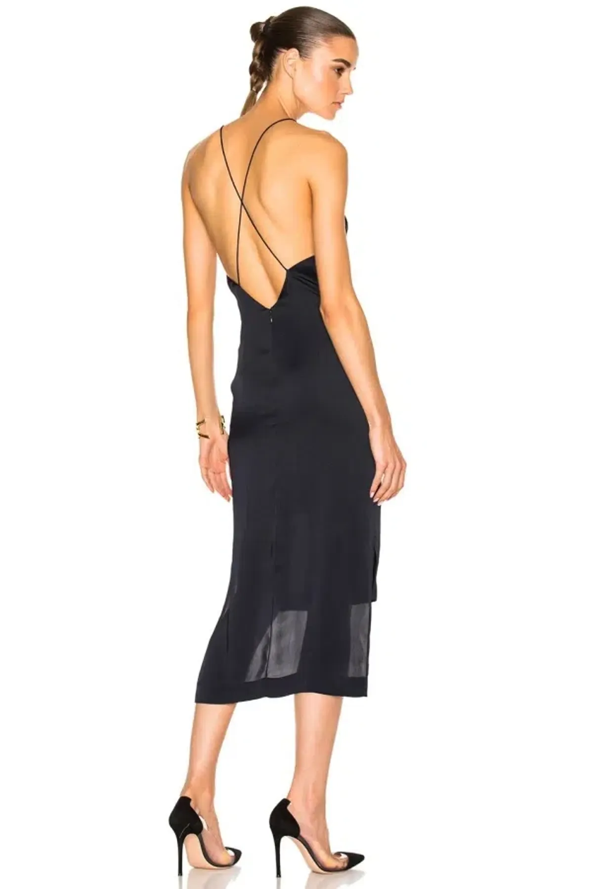 Dion Lee Fine Line Cami Slip Dress Black Size 8 - Image 2