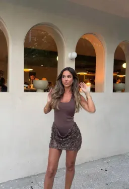 BENNI | ARIEL MINI DRESS | COCOA | SIZE 8 (S) for rent on The Volte - image 1