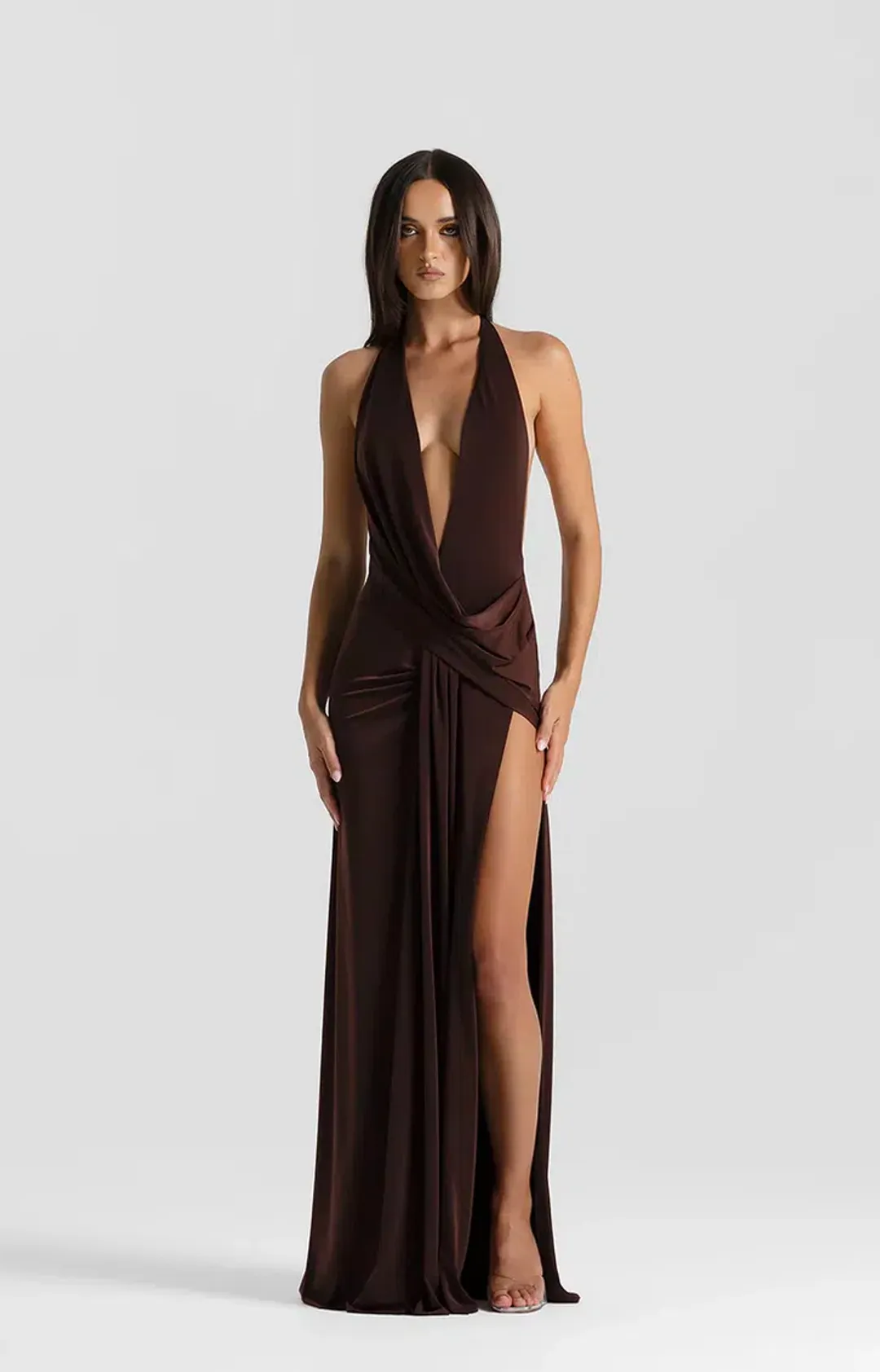 Natalie Rolt Winona Gown Espresso Brown XS/6 (Natalie Rolt 0) for rent on The Volte - main image
