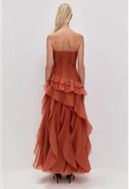 Aje Canyon Gown in Coral Clay Size 10 for rent on The Volte - image 2