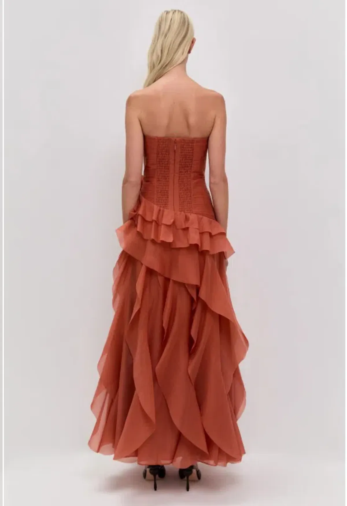 Aje Canyon Gown in Coral Clay Size 14 - Image 5