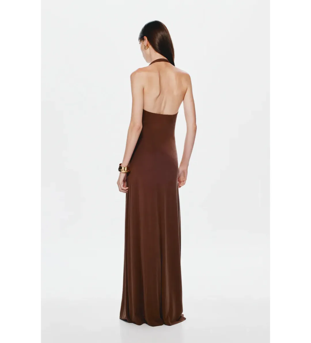 Misha Jennifer Cupro Maxi Dress in Brown Size L/AU12 for rent on The Volte - main image