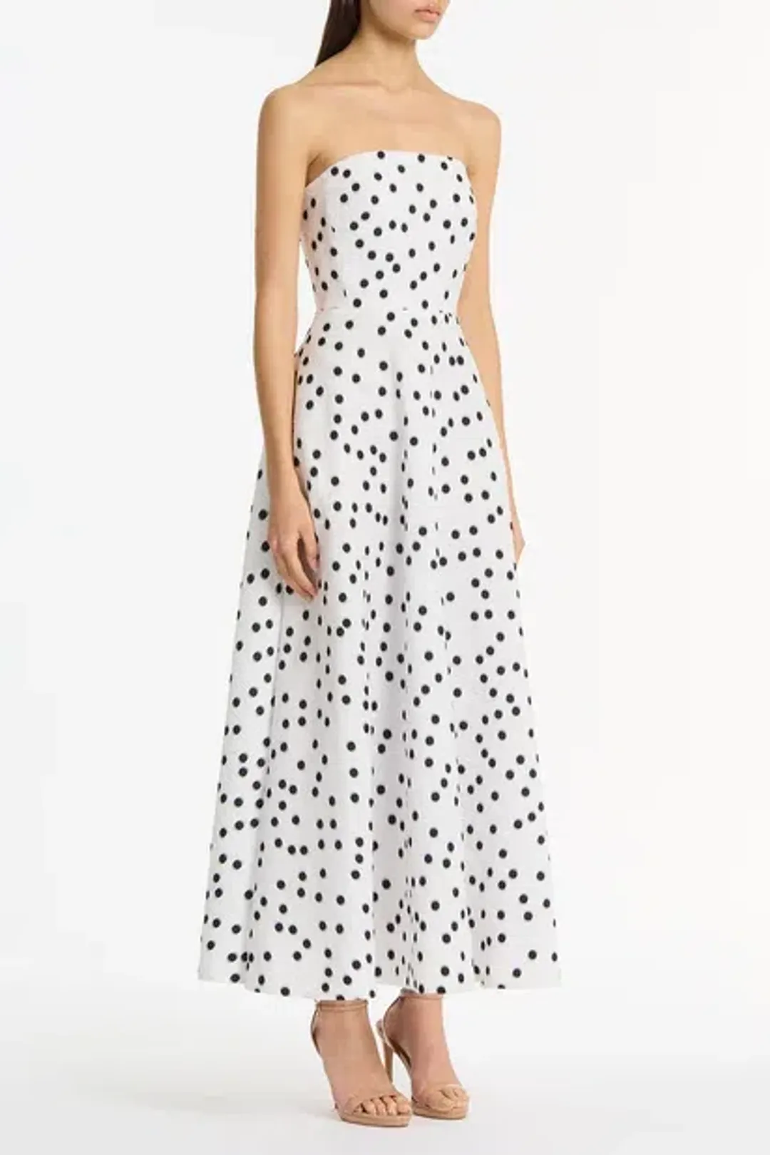 Jacquard A-Line Strapless Gown by Carla Zampatti Size 8 for rent on The Volte - main image