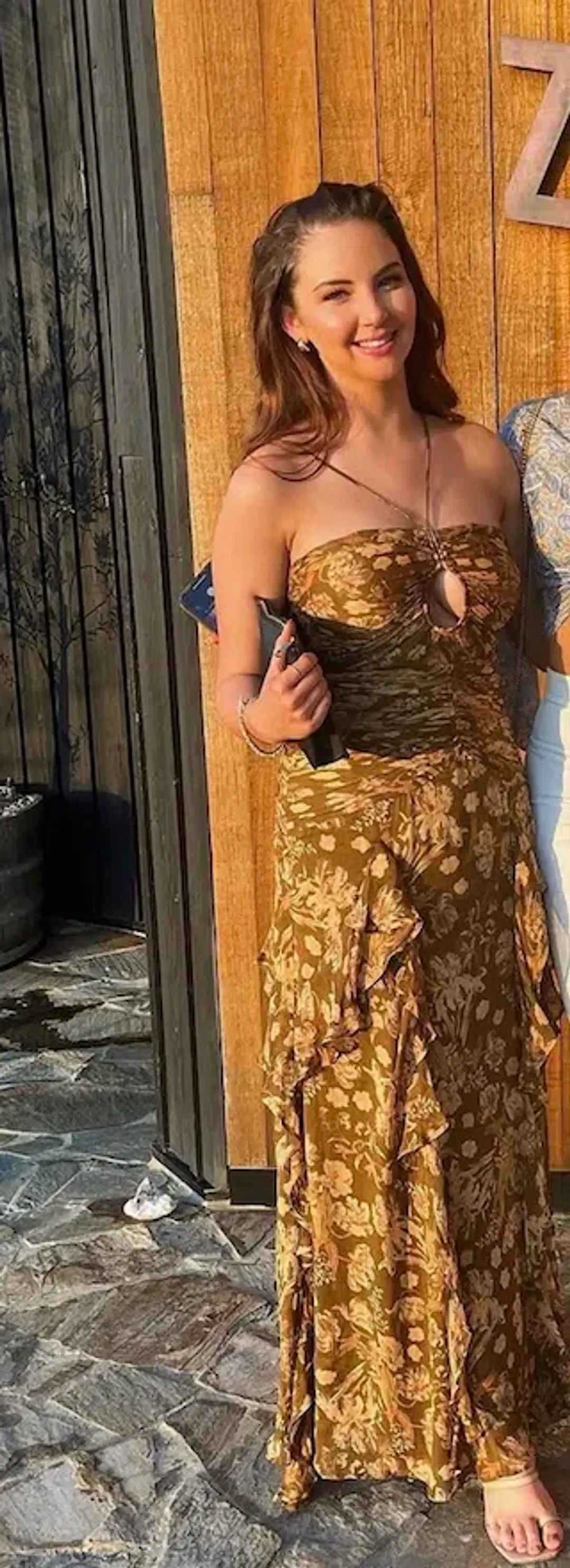 Shona Joy Keyhole Frill Maxi Dress Floral Size 10 for rent on The Volte - main image