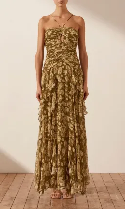 Shona Joy Keyhole Frill Maxi Dress Floral Size 10 for rent on The Volte - image 1