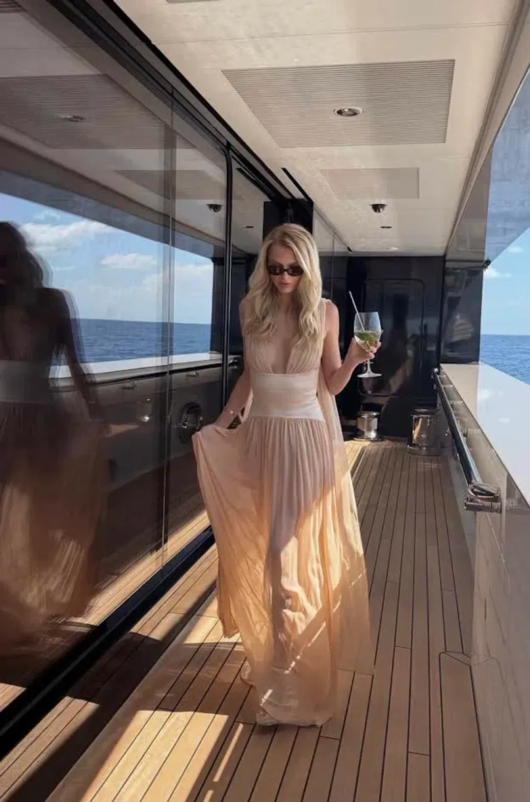 New ARCINA ORI Ramona Dress in Champagne - Size L / 12 AU Formal Gown for rent on The Volte - main image