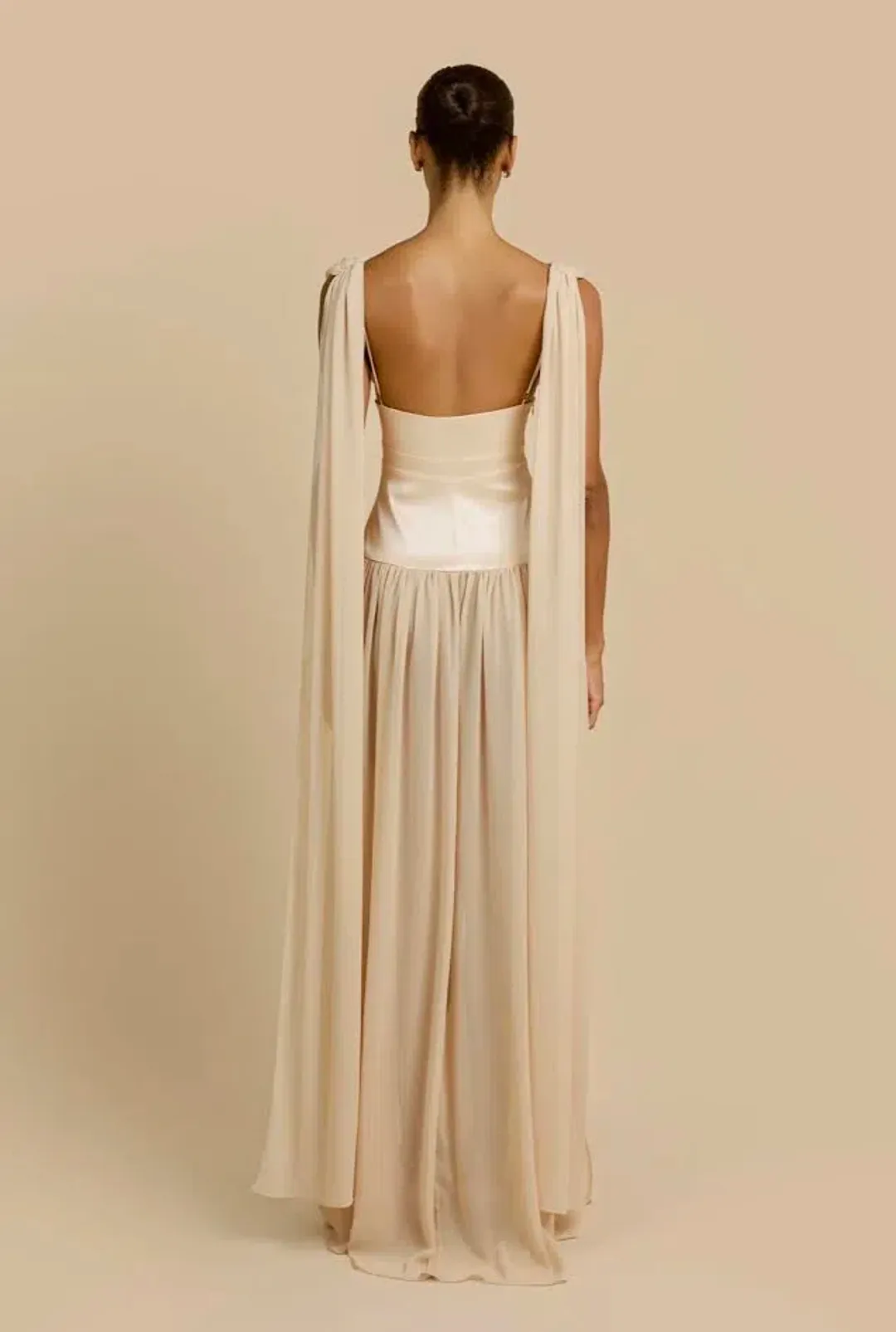 New ARCINA ORI Ramona Dress in Champagne - Size L / 12 AU Formal Gown for rent on The Volte - main image