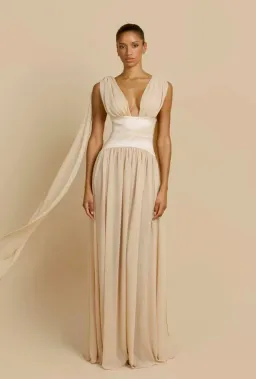 New ARCINA ORI Ramona Dress in Champagne - Size L / 12 AU Formal Gown for rent on The Volte - image 2
