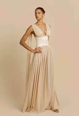 New ARCINA ORI Ramona Dress in Champagne - Size L / 12 AU Formal Gown for rent on The Volte - image 1