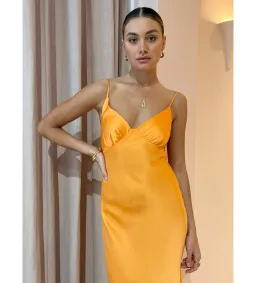 Bec & Bridge Amber V Maxi Dress in Nectarine Orange Size 8 for rent on The Volte - image 2