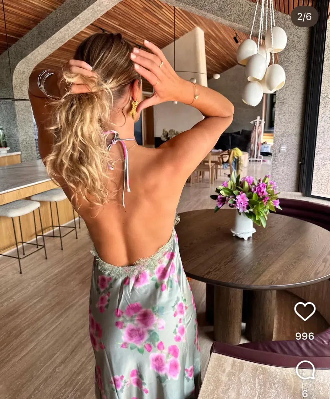 WeWoreWhat Lace Halter Maxi Dress in Sage for rent on The Volte - main image