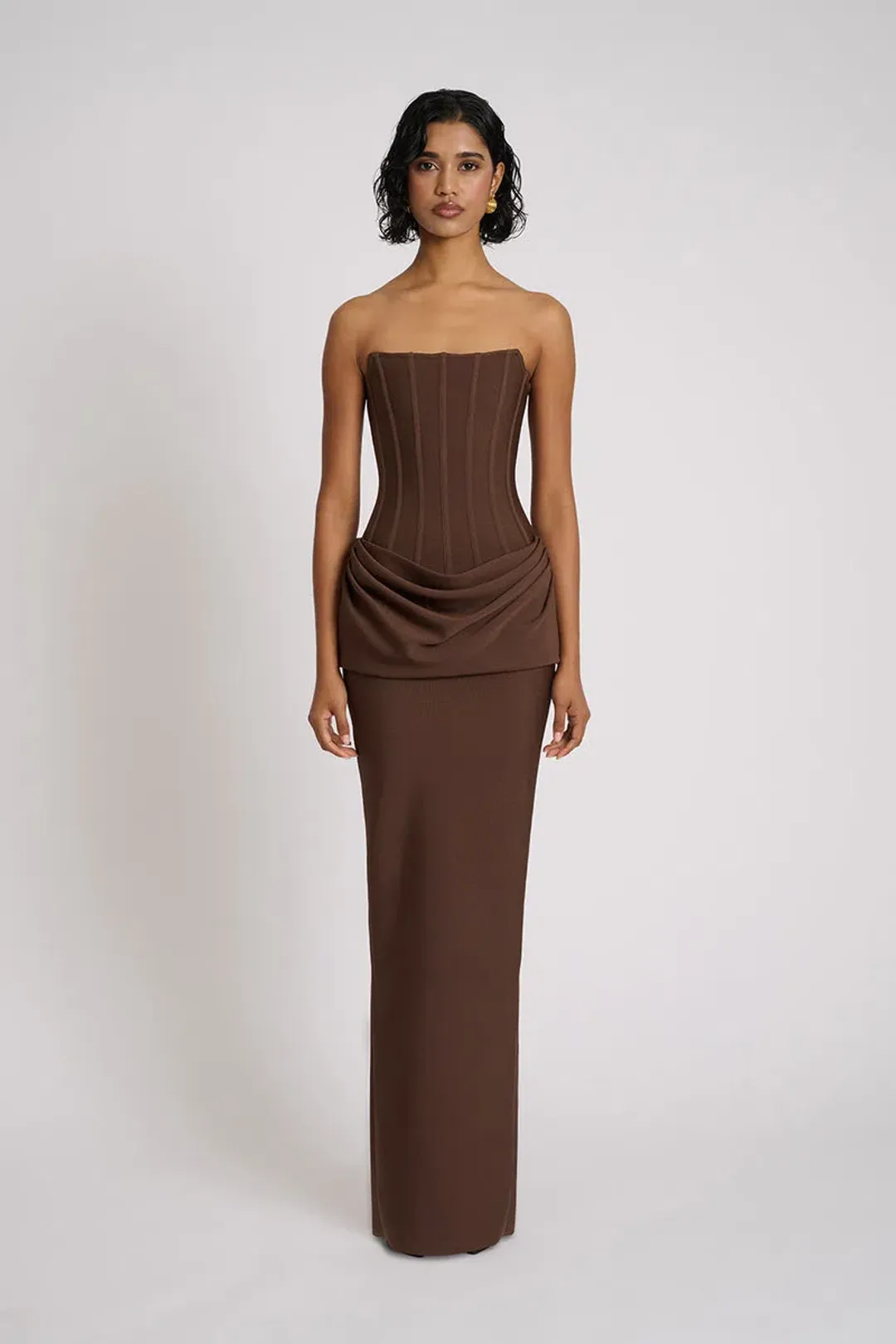 Eliya The Label Hilda Gown size 12 / L brown for rent on The Volte - main image
