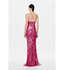 Misha Sapphire Sequin Maxi Dress in Fuchsia Size XXS/AU4 for rent on The Volte - image 3