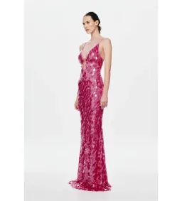 Misha Sapphire Sequin Maxi Dress in Fuchsia Size M/AU10 for rent on The Volte - image 2