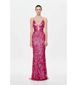 Misha Sapphire Sequin Maxi Dress in Fuchsia Size L/AU12 for rent on The Volte - image 1