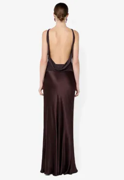 Bec & Bridge MIRABELLE COWL NECK MAXI DRESS DARK CHOC/ESPRESSO Size 6 for rent on The Volte - image 2