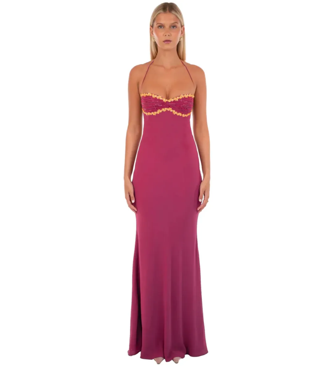I Am Delilah Delilah Maxi Dress in Wine Size M/AU10 for rent on The Volte - main image