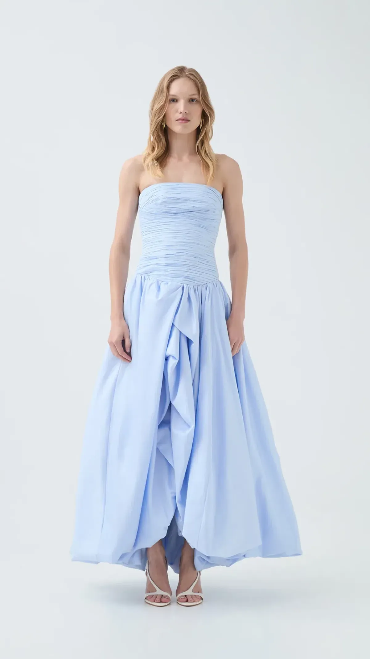 AJE Violette Bubble Hem Maxi Dress in Pearl Blue Size 6 - Image 2
