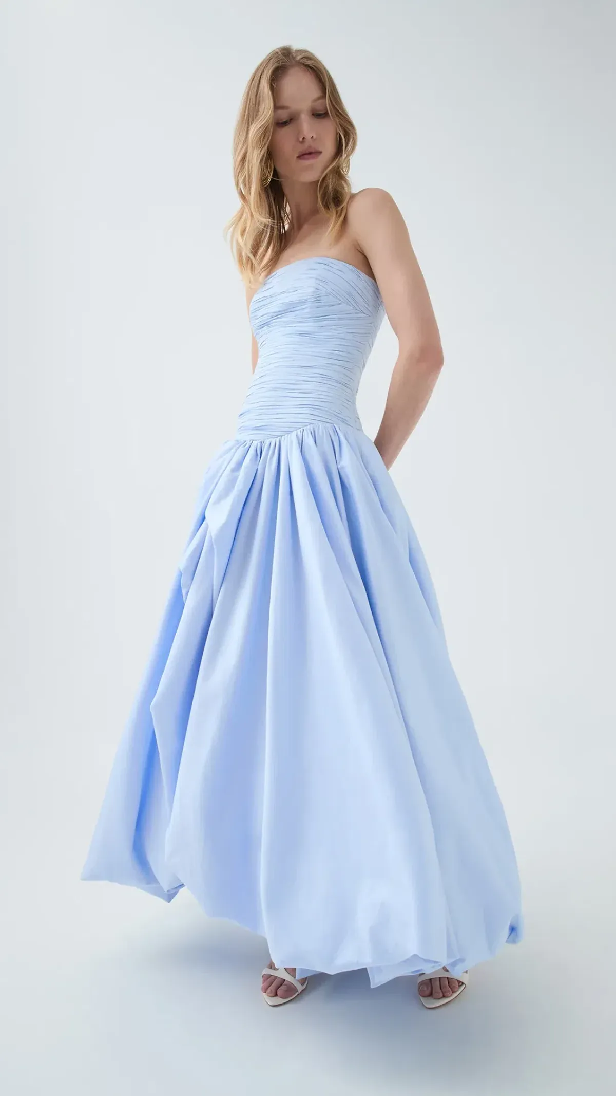 AJE Violette Bubble Hem Maxi Dress in Pearl Blue Size 6 - Image 1