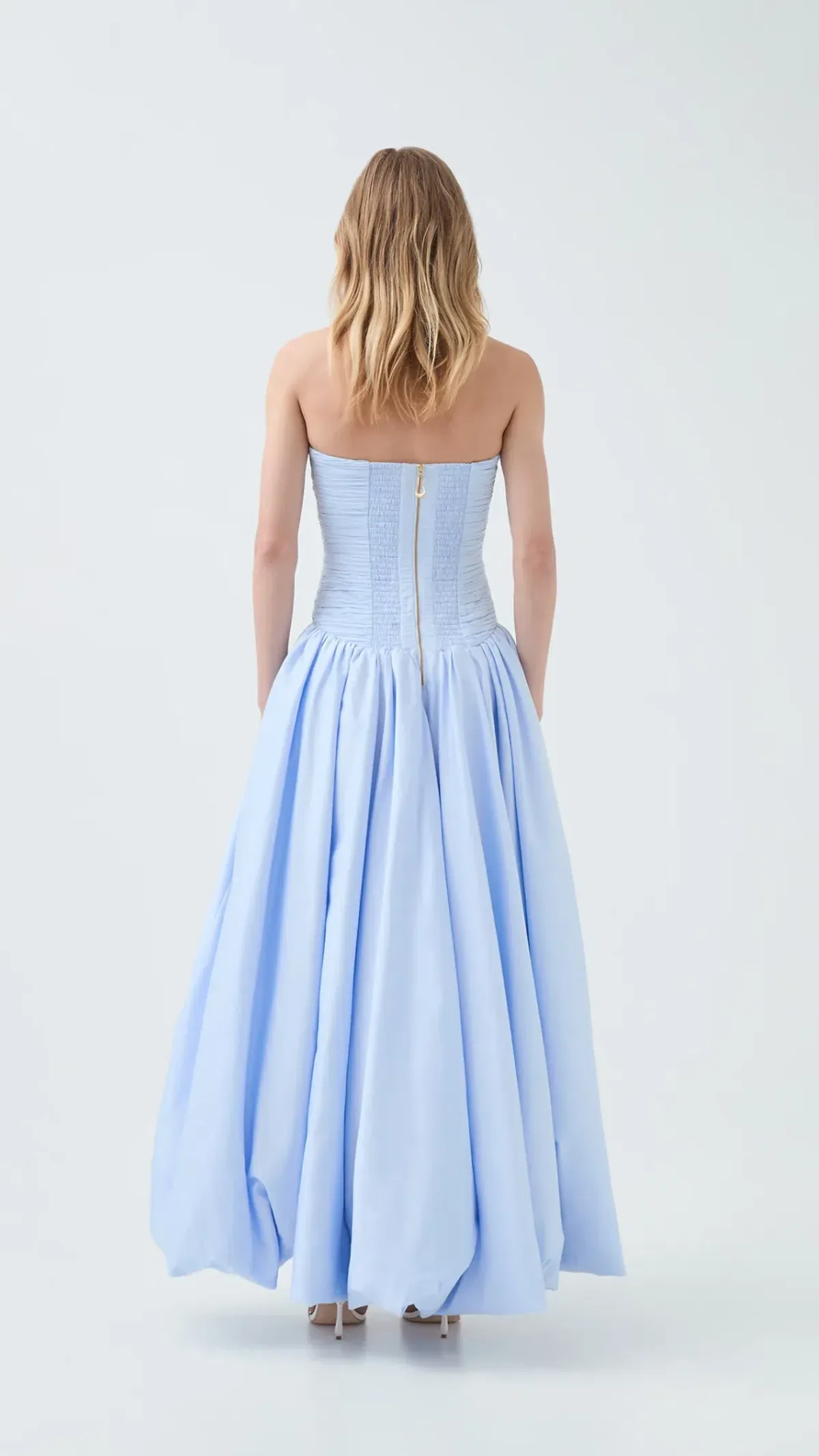 AJE Violette Bubble Hem Maxi Dress in Pearl Blue Size 6 - Image 4