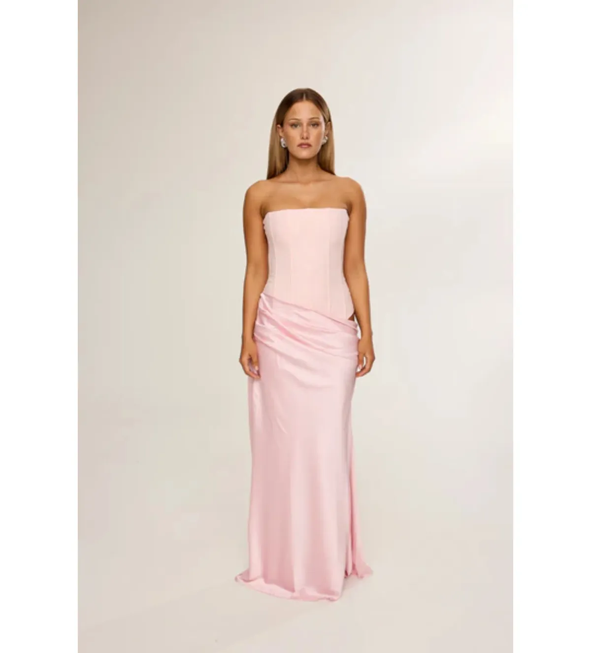 Hntr The Label Huxley Gown in Baby Pink Size XS/AU6 for rent on The Volte - main image