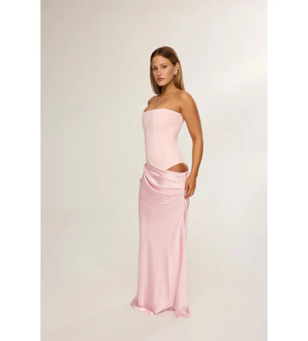Hntr The Label Huxley Gown in Baby Pink Size XS/AU6 for rent on The Volte - main image