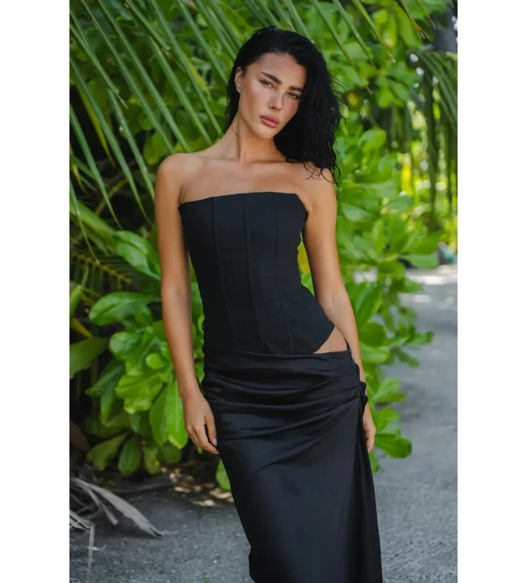 Hntr The Label Huxley Gown in Black Size M/AU10 for rent on The Volte - main image