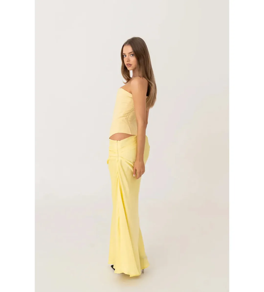 Hntr The Label Huxley Gown in Lemon Size XS/AU6 for rent on The Volte - main image