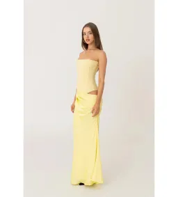 Hntr The Label Huxley Gown in Lemon Size L/AU12 for rent on The Volte - image 2