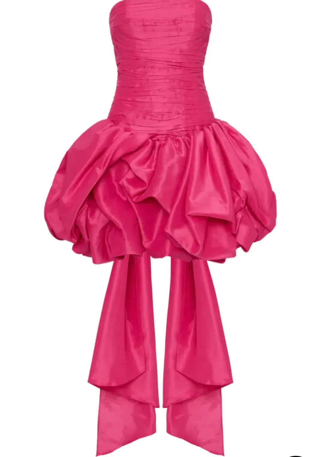 AJE PIACERE BUBBLE HEM MINI DRESS IN FUCHSIA WITH BOW | Size AU 10 for rent on The Volte - main image