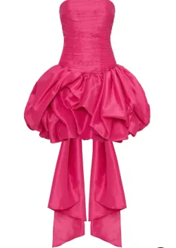 AJE PIACERE BUBBLE HEM MINI DRESS IN FUCHSIA WITH BOW | Size AU 10 for rent on The Volte - image 8