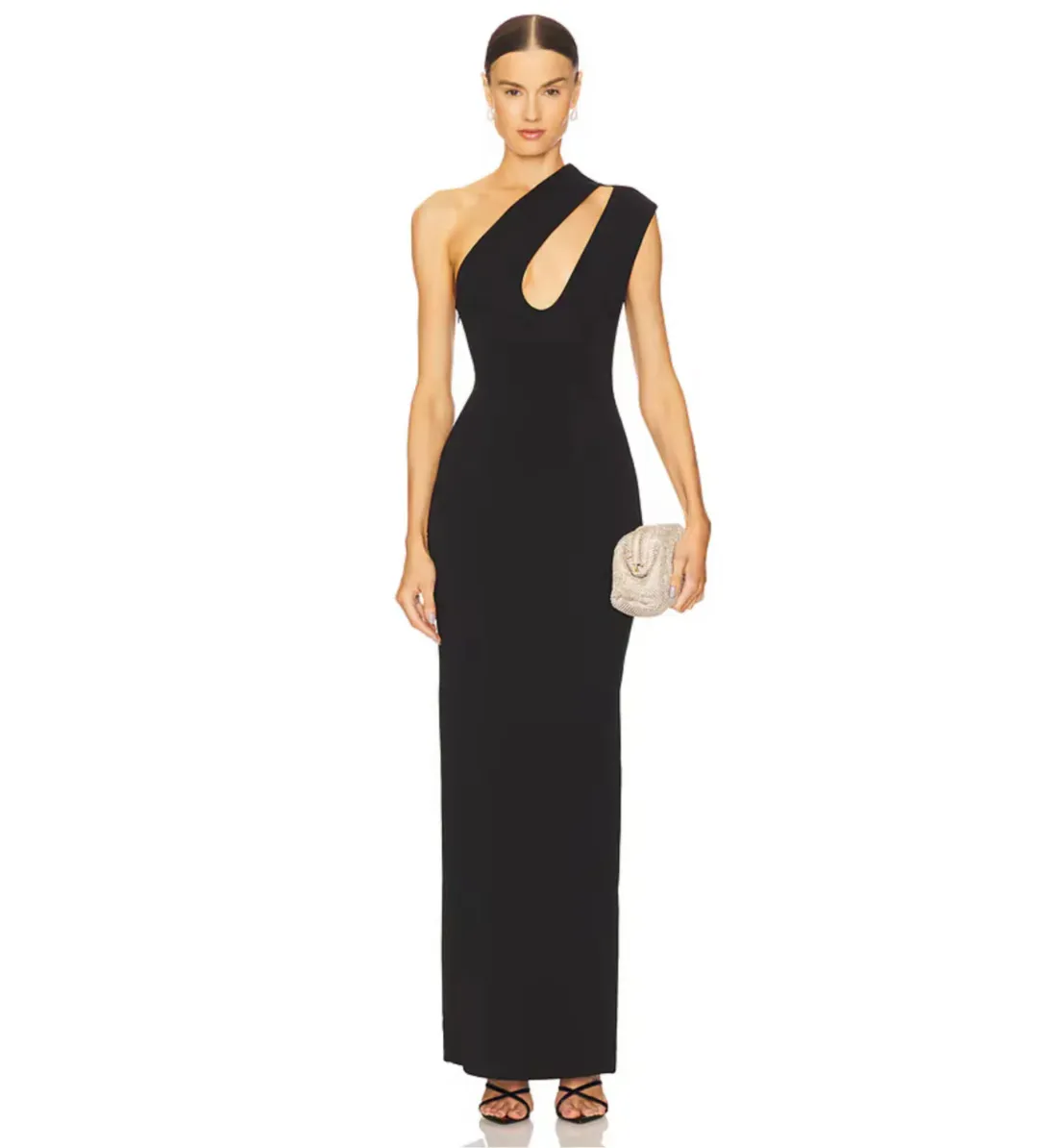 Solace London Krista Maxi Dress in Black Size AU6 for rent on The Volte - main image