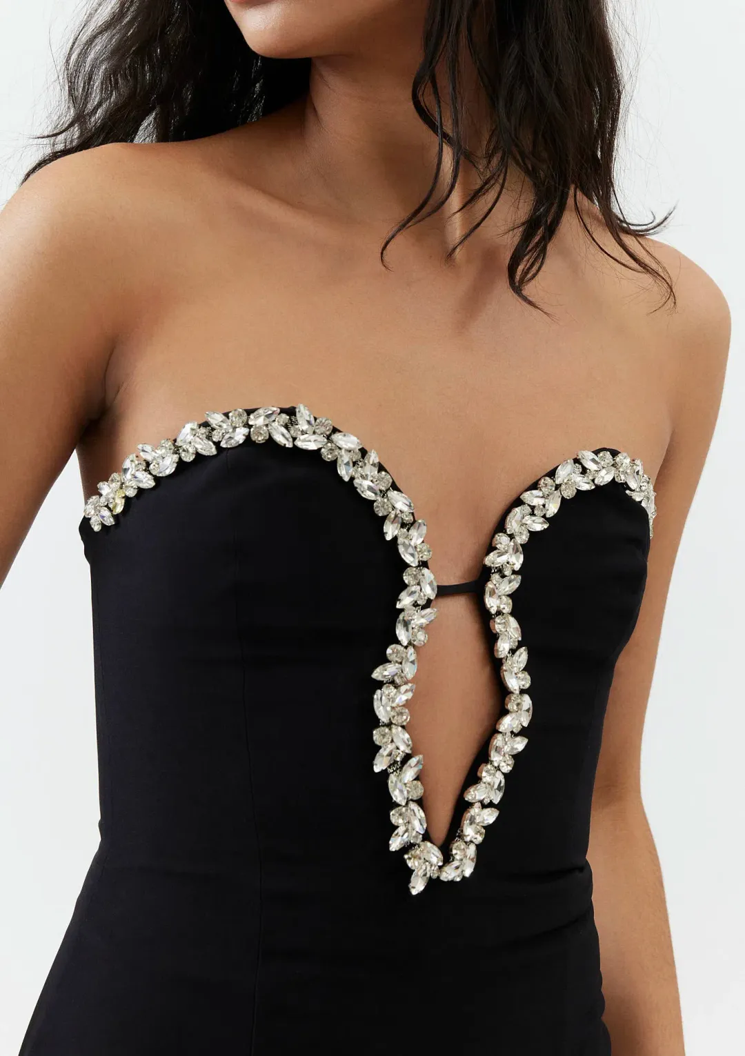 BARDOT Eleni Diamante Midi Dress in Black for rent on The Volte - main image