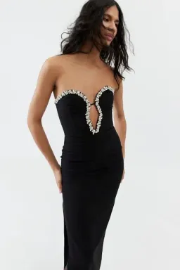 BARDOT Eleni Diamante Midi Dress in Black for rent on The Volte - image 2