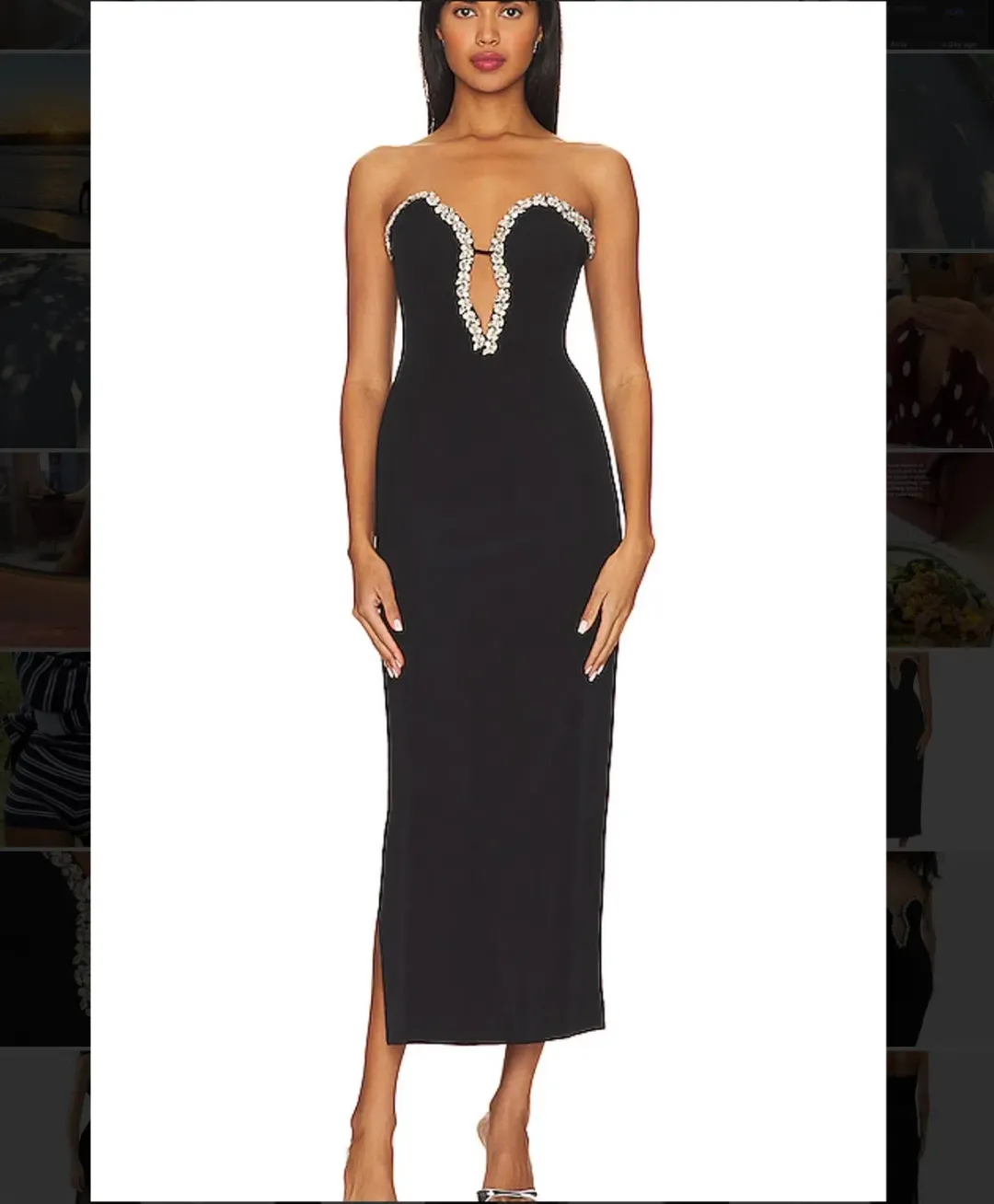 BARDOT Eleni Diamante Midi Dress in Black for rent on The Volte - main image