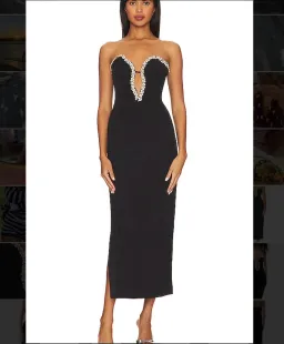 BARDOT Eleni Diamante Midi Dress in Black for rent on The Volte - image 1