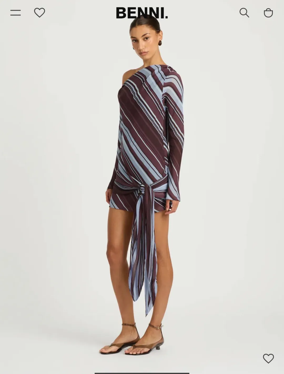 Benni Elise mini dress midnight stripe for rent on The Volte - main image