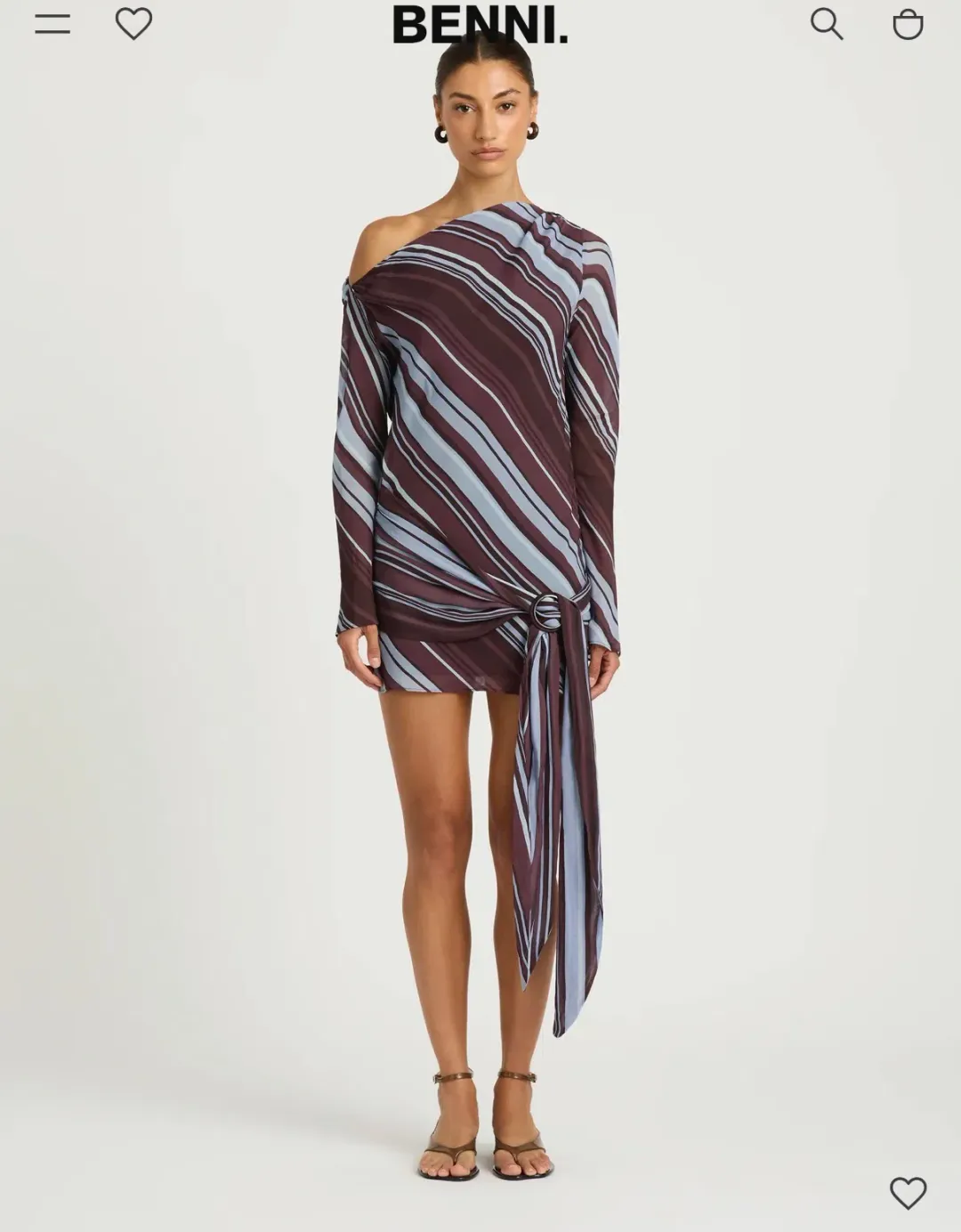 Benni Elise mini dress midnight stripe for rent on The Volte - main image