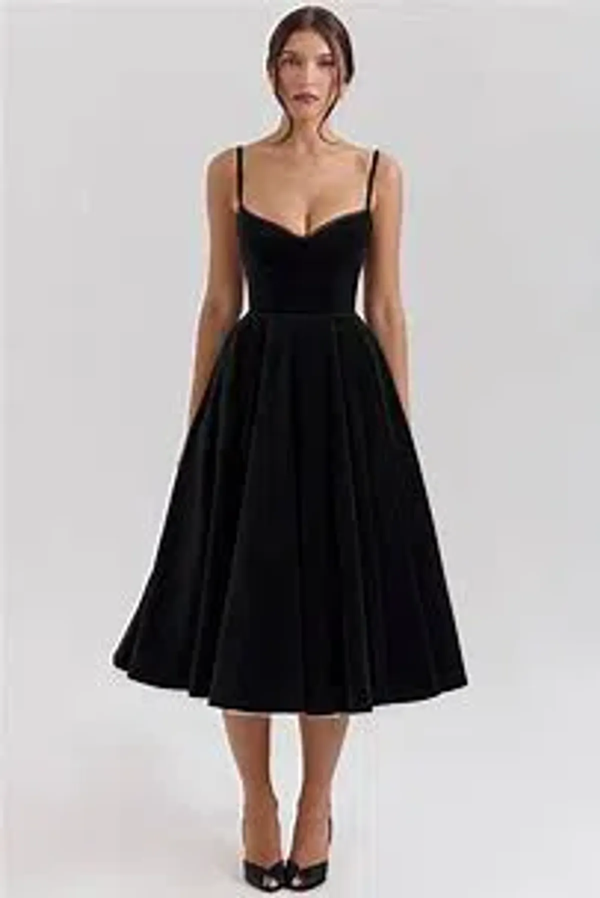 House of CB - Mademoiselle Black Velvet Tulle Midi Dress + Bolero - Image 2