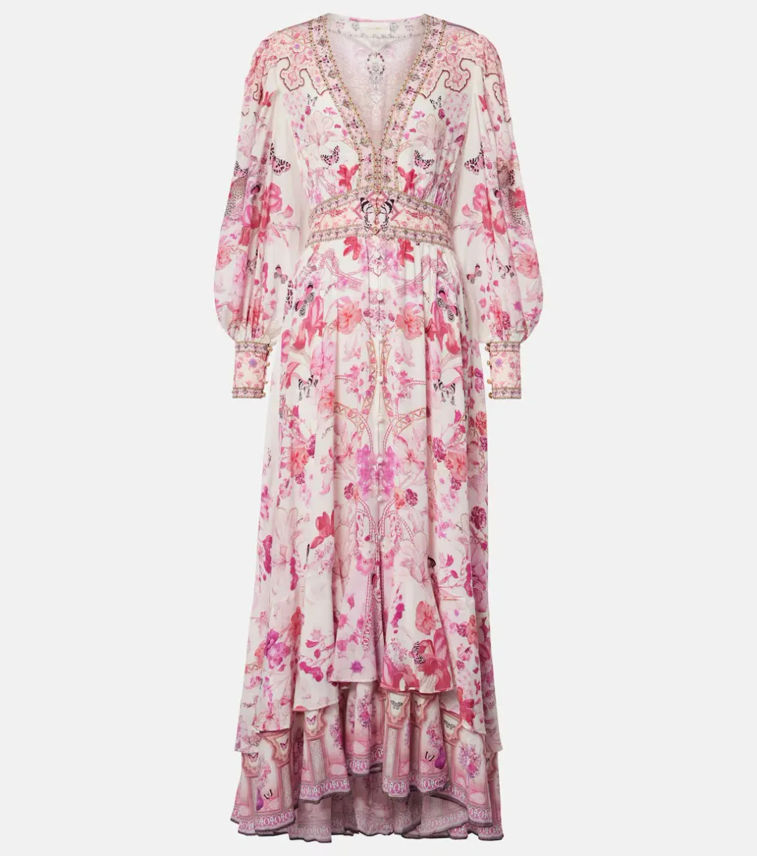 CAMILLA THE BOTANICAL NOVELLA LONG BUTTON FRONT DRESS SIZE XS for rent on The Volte - main image