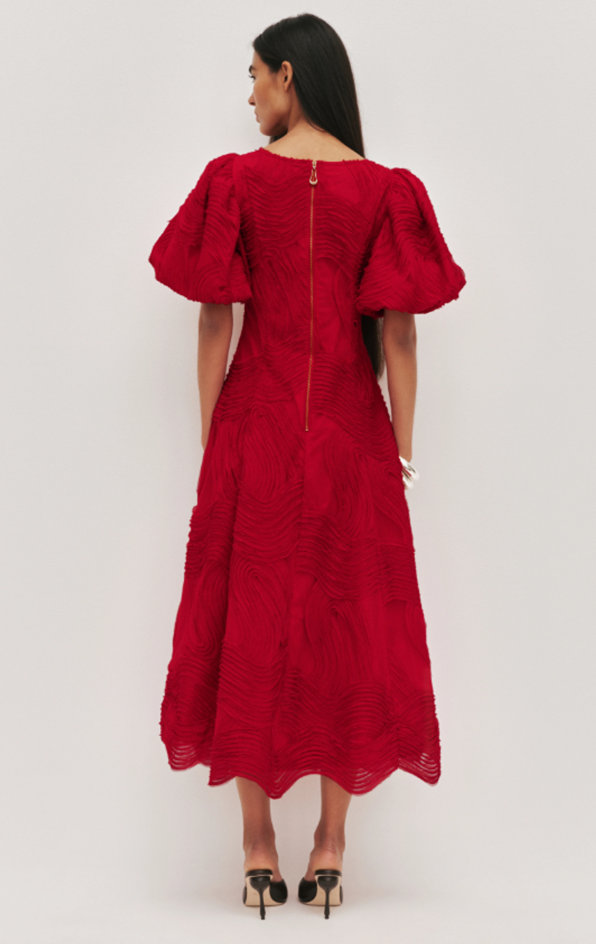 AJE Wave Midi Dress Scarlet red Size 6 - Image 2