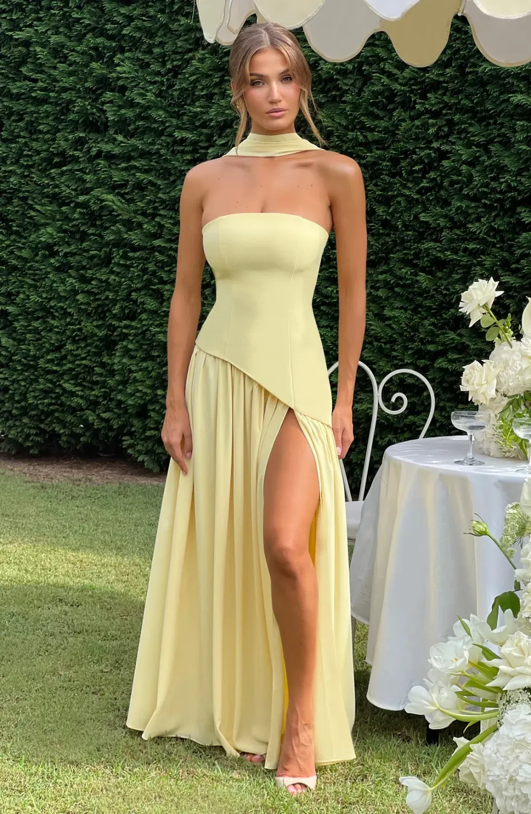 Baby Boo Maliyah Maxi Dress - Lemon Yellow (S) for rent on The Volte - main image