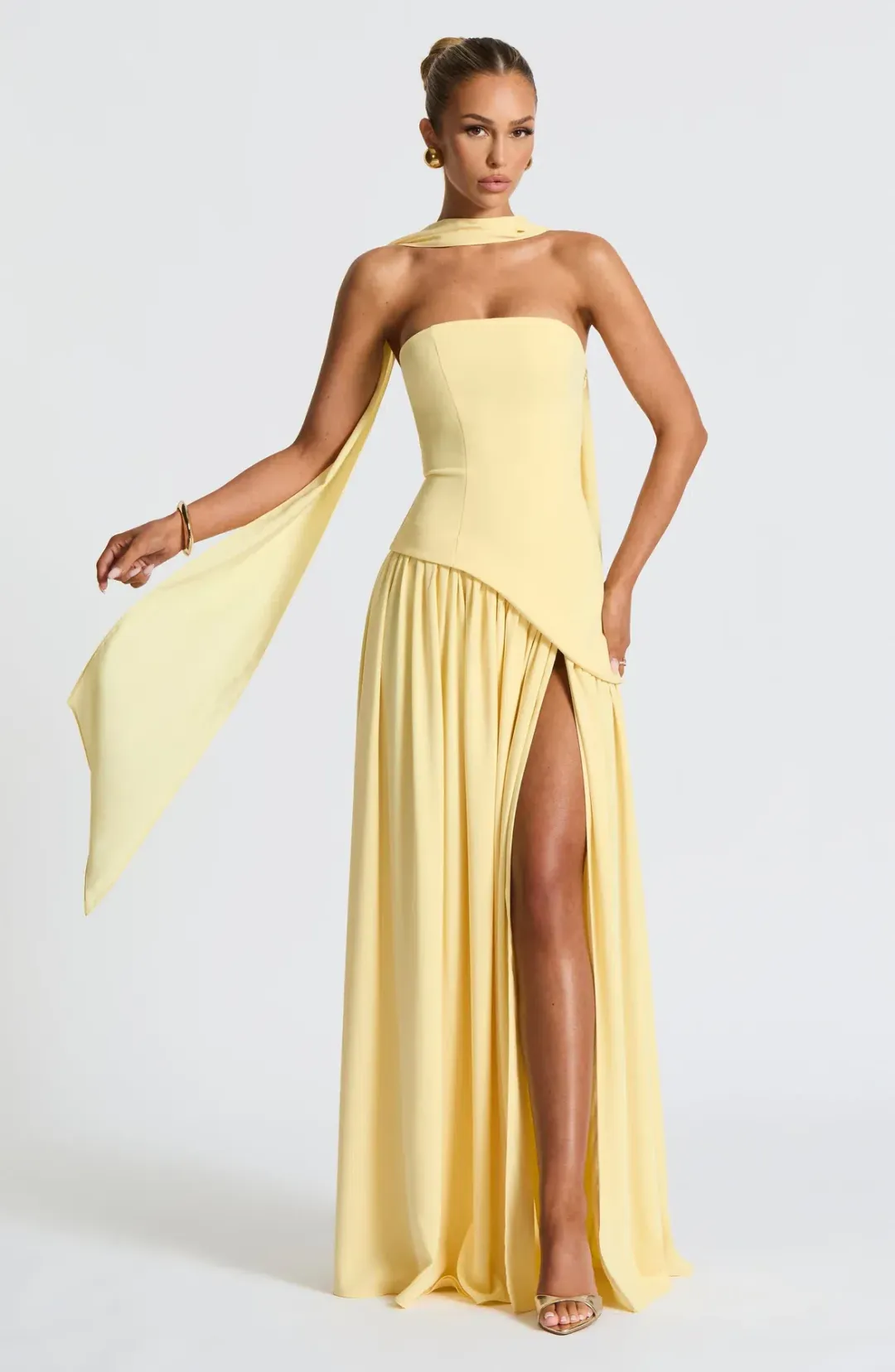 Baby Boo Maliyah Maxi Dress - Lemon Yellow (S) for rent on The Volte - main image